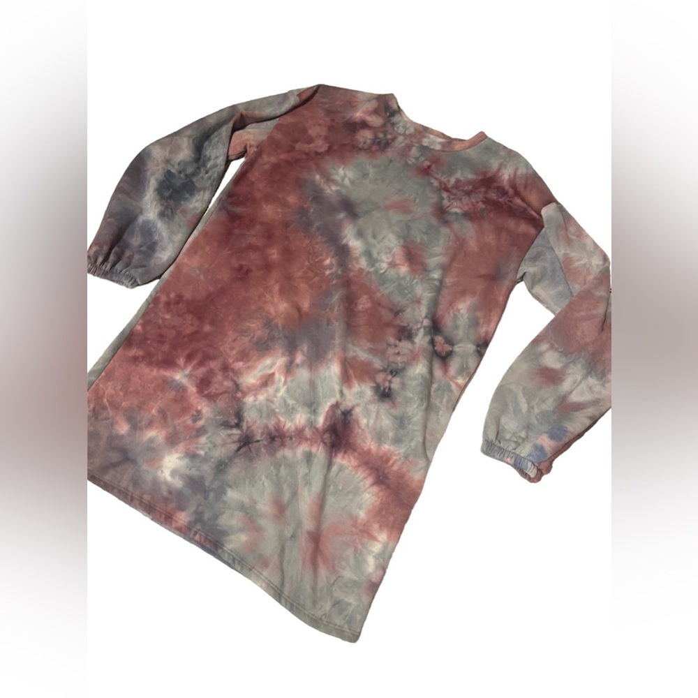 Good Luck Gem Tie Dye Long Sleeve Sweater/Shirt Dress